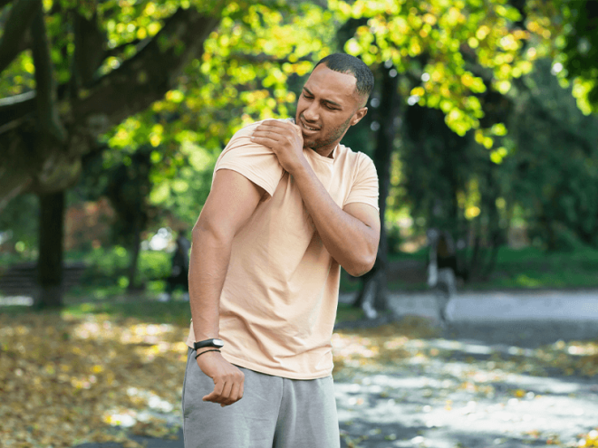 man with frozen shoulder